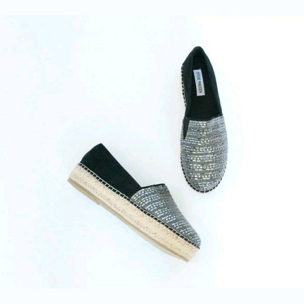 Steve Madden Proud Rhinestones Espadrille Flats 10